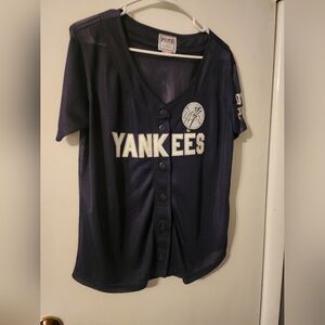 Victoria's Secret Pink Mesh/jersey style top NY Yankees